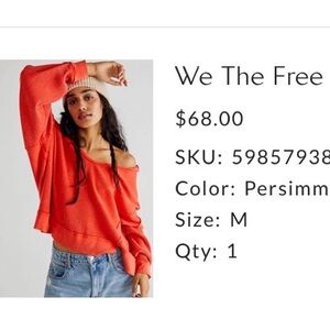 We the free top size medium